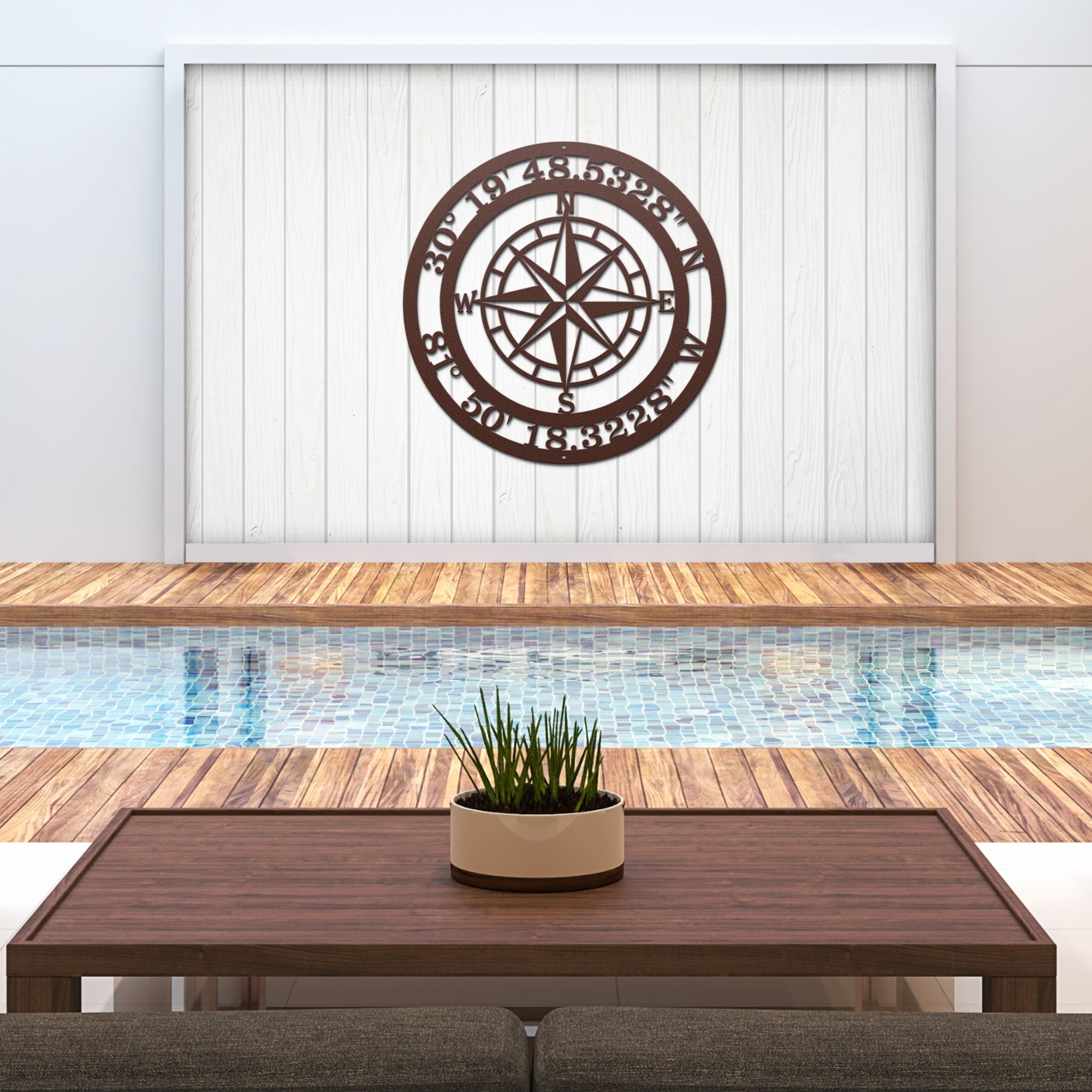Metal Compass Sign – Personalized Nautical & Rustic Wall Art - HouseSensationsArt