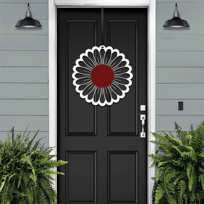 Metal Flower Door Wreath - Personalized Door Décor for Home, Garden, and Porch - Durable, Rust - Resistant - Perfect for Every Season - HouseSensationsArt