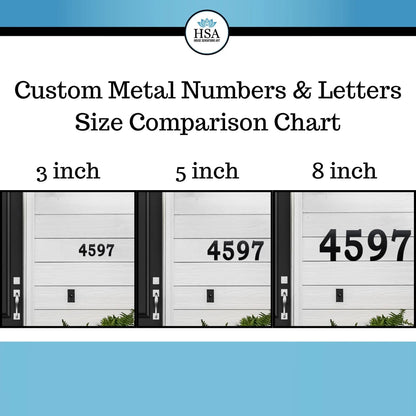 Metal House Number Signs - Custom Modern Address Plaques - HouseSensationsArt