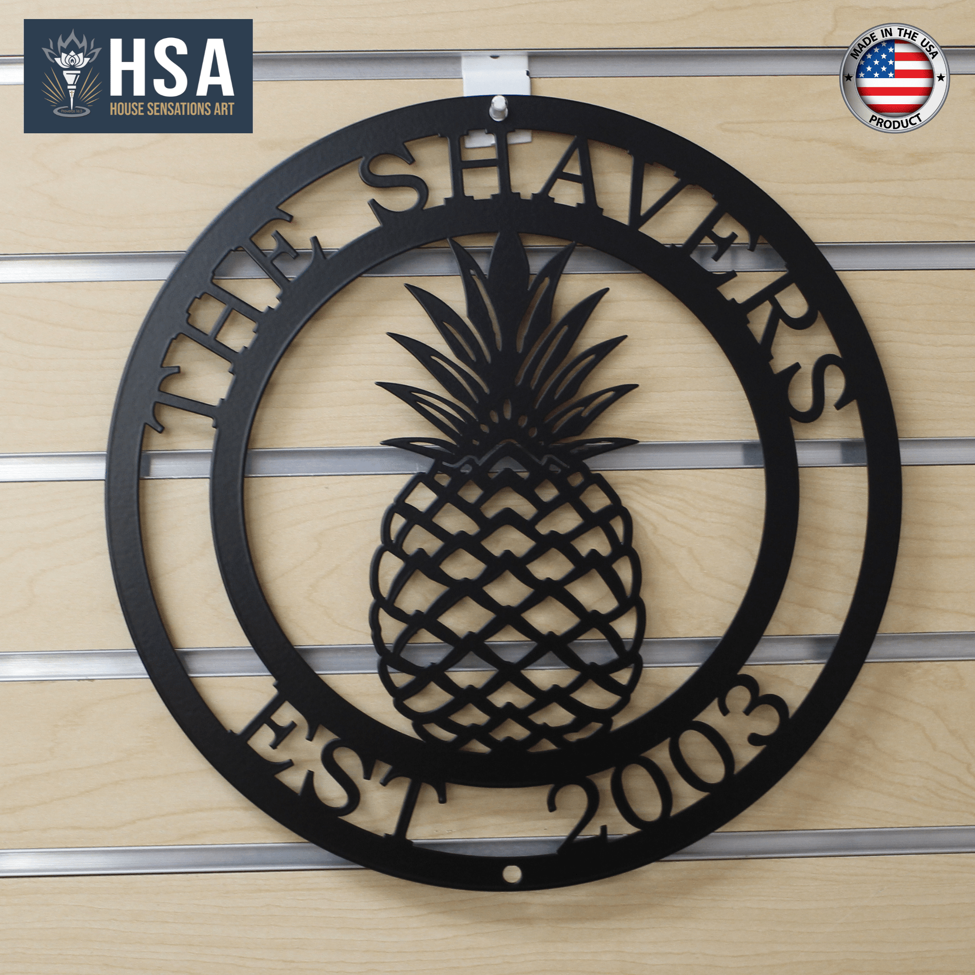 Metal Pineapple Welcome Sign – Personalized Family Name Decor - HouseSensationsArt