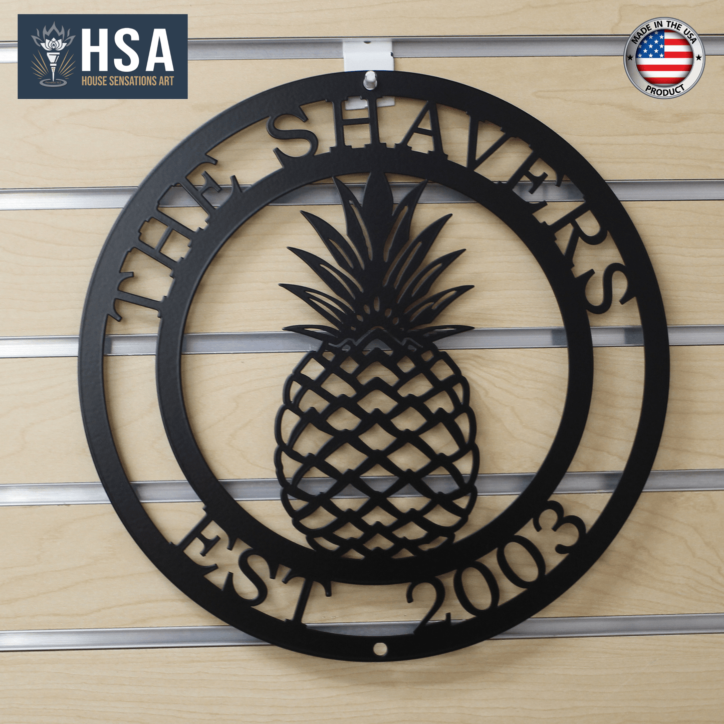 Metal Pineapple Welcome Sign – Personalized Family Name Decor - HouseSensationsArt