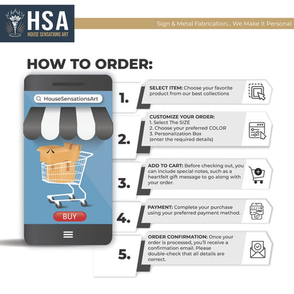 Metal Tree of Life Sign - Personalized Family Name Wall Art - HouseSensationsArt