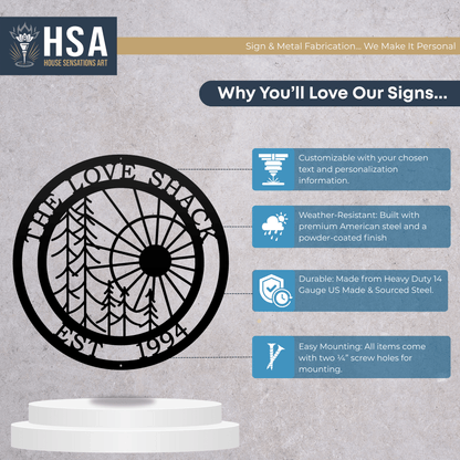 Metal Wall Tree Art - Custom Sun & Tree Design for Home & Garden - HouseSensationsArt