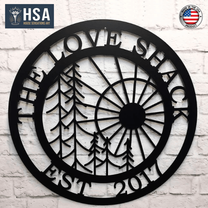 Metal Wall Tree Art - Custom Sun & Tree Design for Home & Garden - HouseSensationsArt