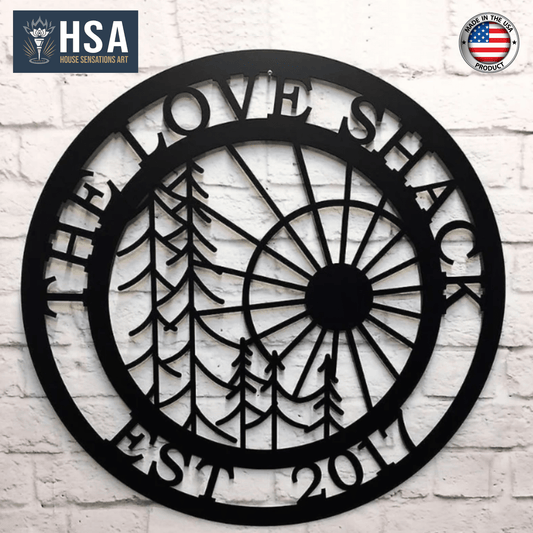 Metal Wall Tree Art - Custom Sun & Tree Design for Home & Garden - HouseSensationsArt