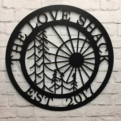 Metal Wall Tree Art - Custom Sun & Tree Design for Home & Garden - HouseSensationsArt