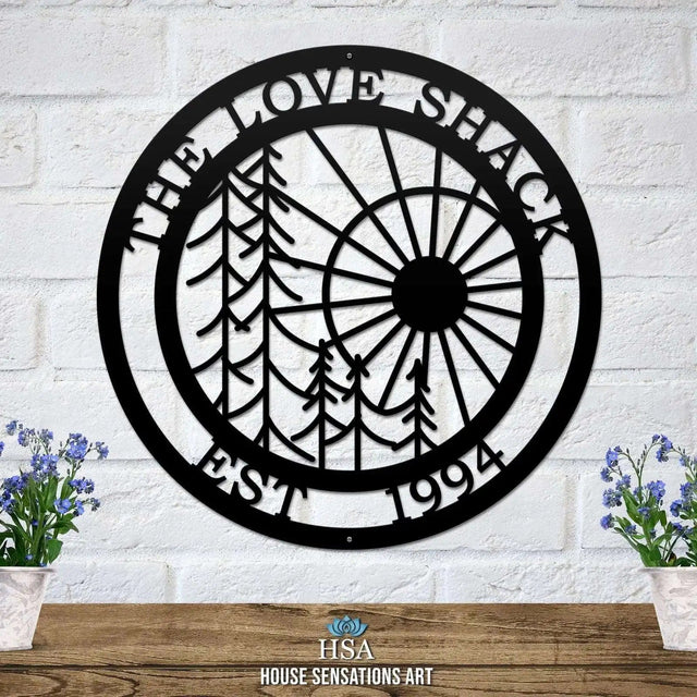 Metal Wall Tree Art - Custom Sun & Tree Design for Home & Garden - HouseSensationsArt