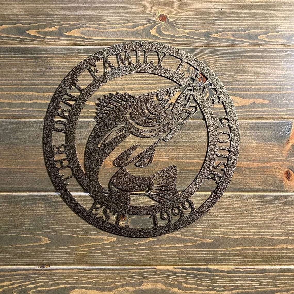 Metal Walleye Fishing Address Sign - Custom Metal House Number Plaque - Perfect for Outdoor Decor in Gardens, Yards, or Farms - Ideal Housewarming Gift for Animal Lovers - HouseSensationsArt