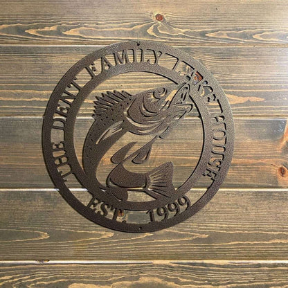 Metal Walleye Fishing Address Sign - Custom Metal House Number Plaque - Perfect for Outdoor Decor in Gardens, Yards, or Farms - Ideal Housewarming Gift for Animal Lovers - HouseSensationsArt