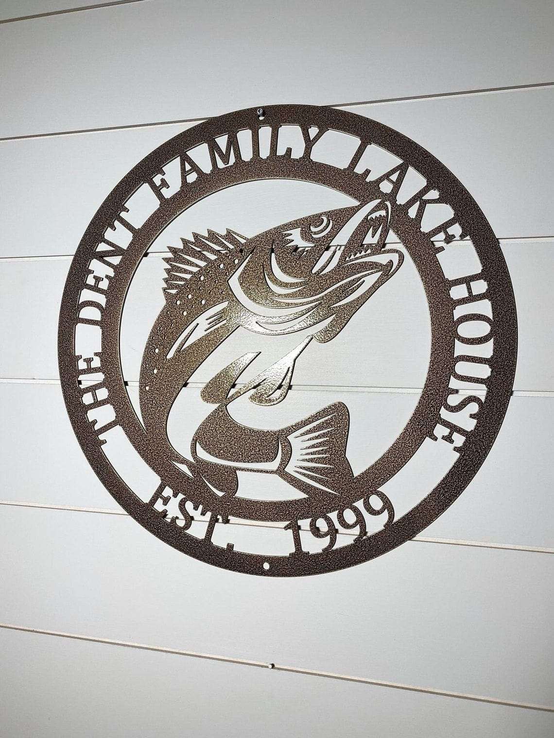 Metal Walleye Fishing Address Sign - Custom Metal House Number Plaque - Perfect for Outdoor Decor in Gardens, Yards, or Farms - Ideal Housewarming Gift for Animal Lovers - HouseSensationsArt