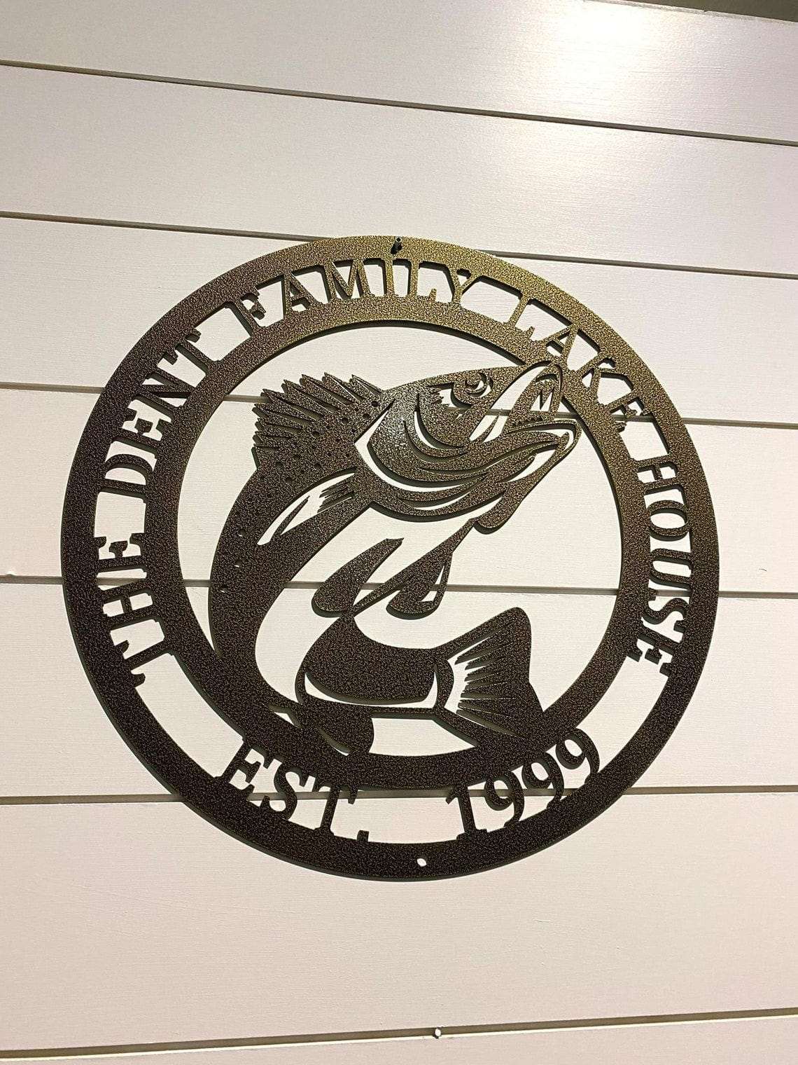 Metal Walleye Fishing Address Sign - Custom Metal House Number Plaque - Perfect for Outdoor Decor in Gardens, Yards, or Farms - Ideal Housewarming Gift for Animal Lovers - HouseSensationsArt