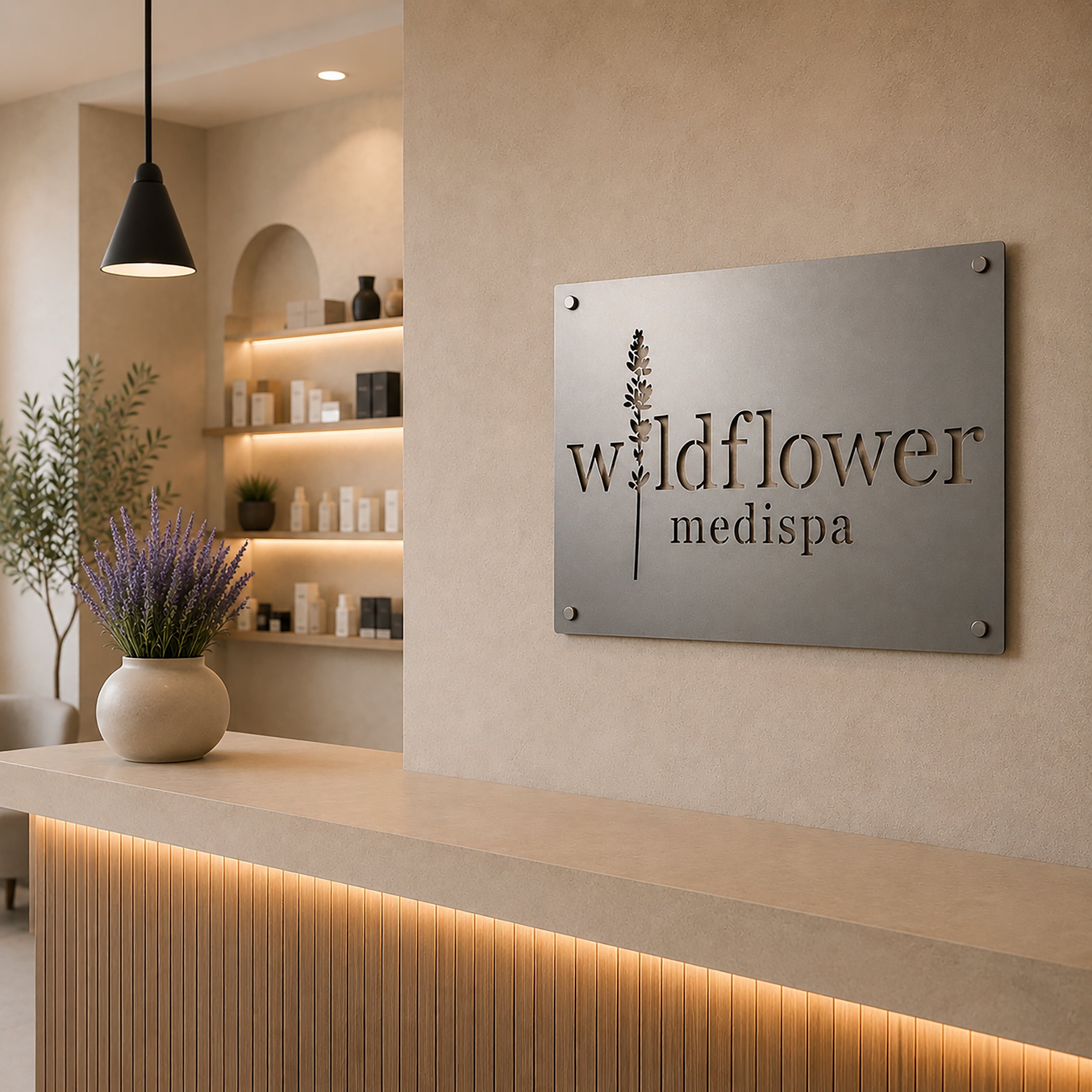Large Custom Business Logo Sign – Personalized Laser-Cut Metal Storefront & Office Sign