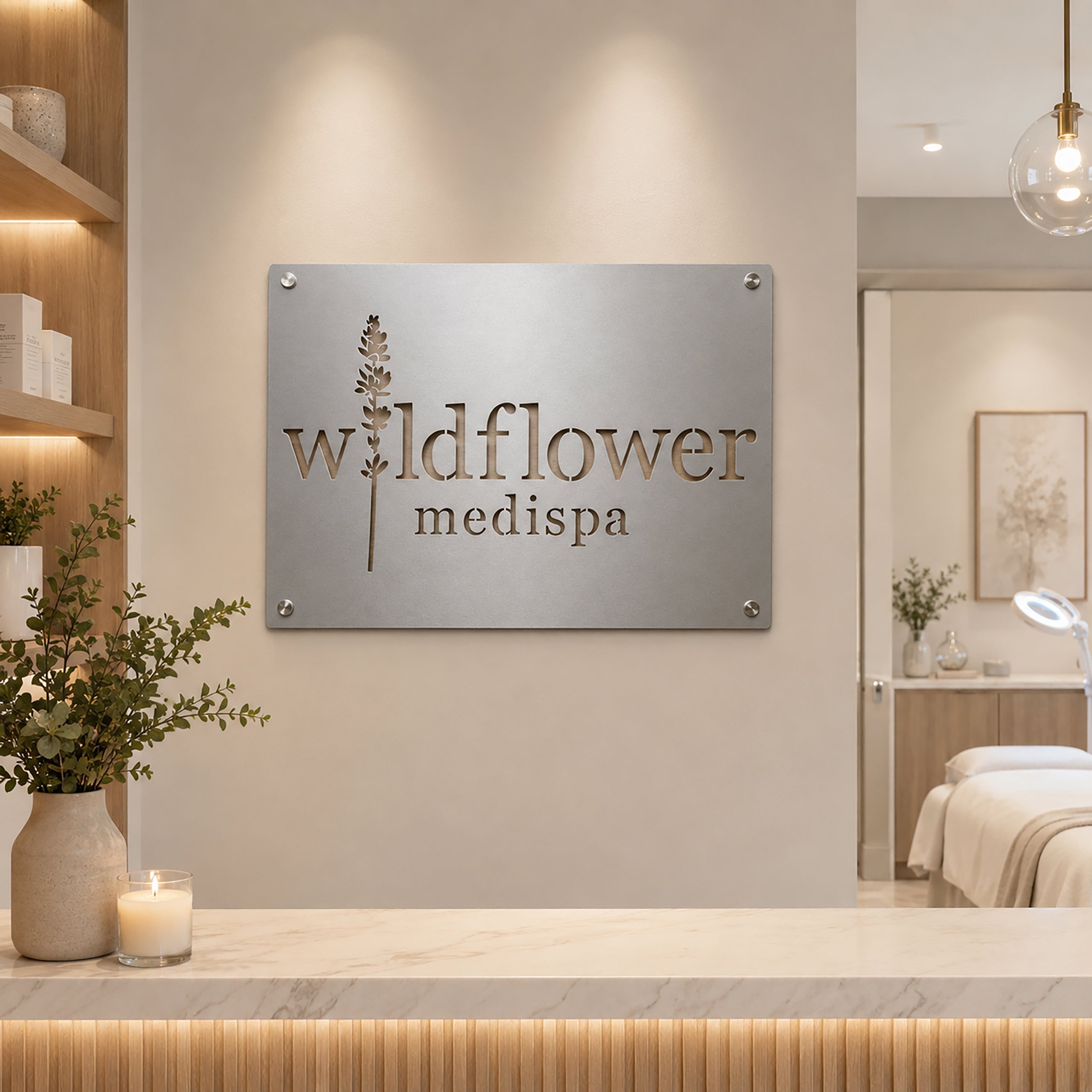 Large Custom Business Logo Sign – Personalized Laser-Cut Metal Storefront & Office Sign