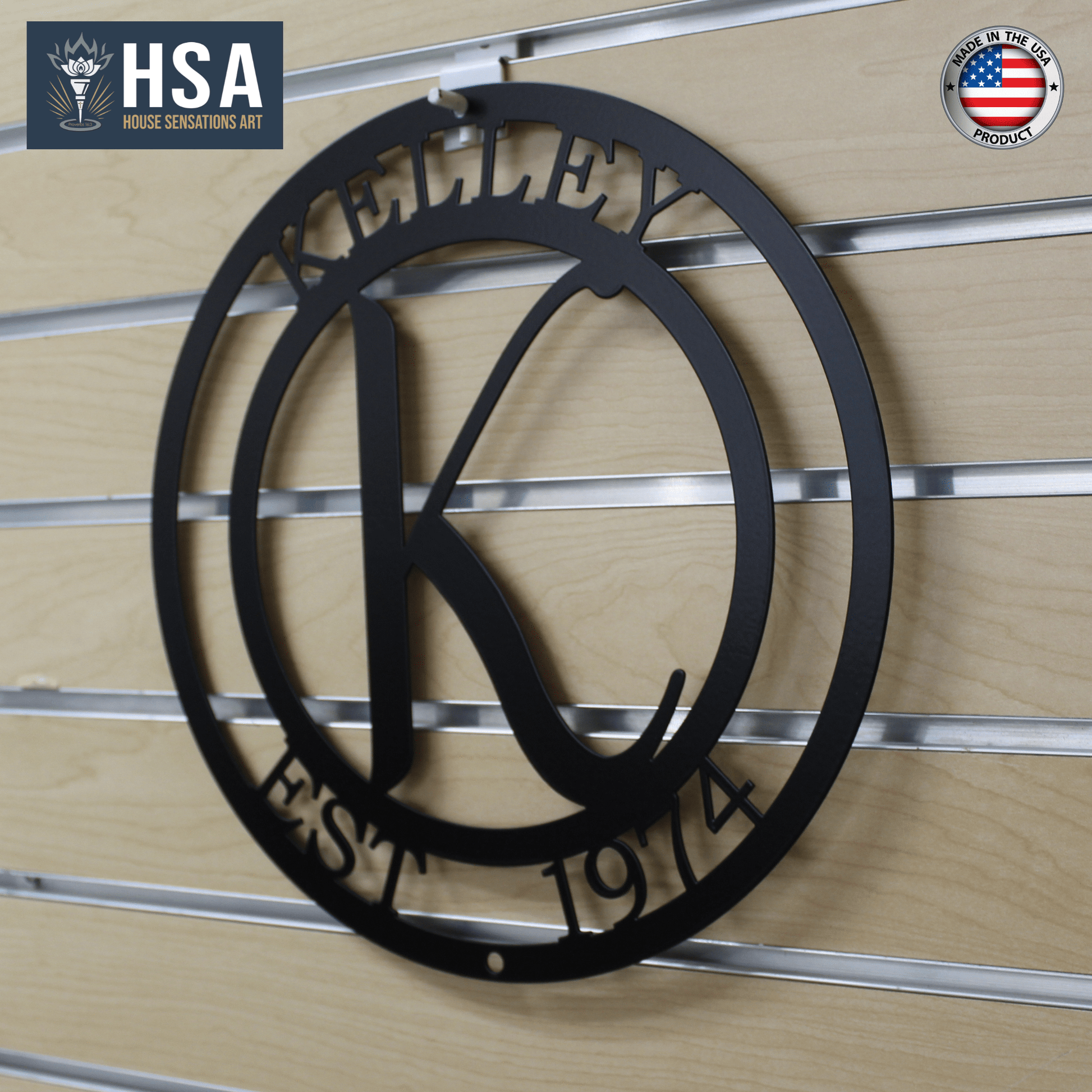 Monogram Metal Sign – Custom Family Name Wall Decor - HouseSensationsArt