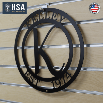 Monogram Metal Sign – Custom Family Name Wall Decor - HouseSensationsArt