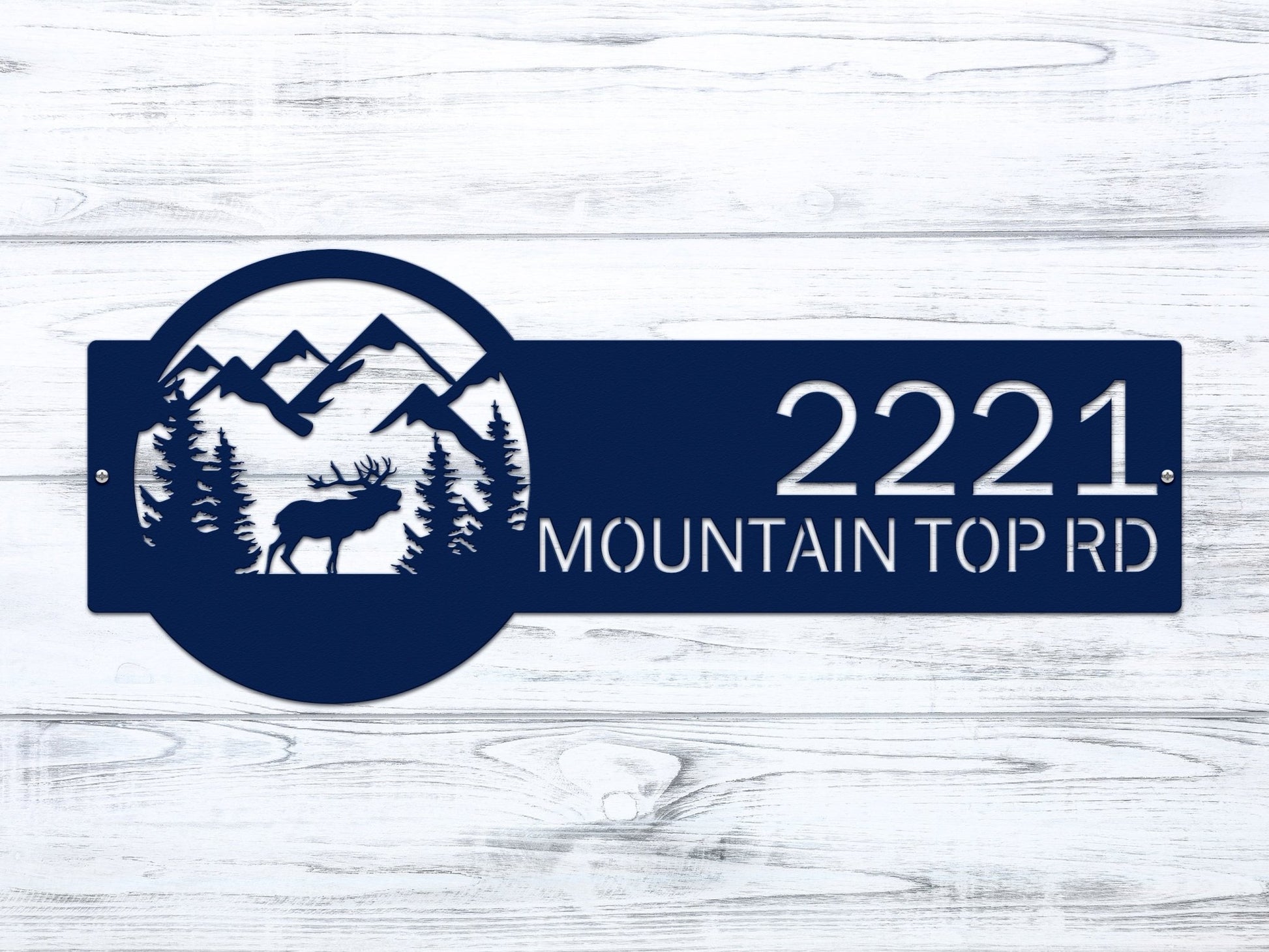 Mountain Elk Address Sign Plaque – Custom House Numbers & Street Name Sign – Weather - Resistant Outdoor Address Signs for Home Décor & Housewarming Gift - HouseSensationsArt