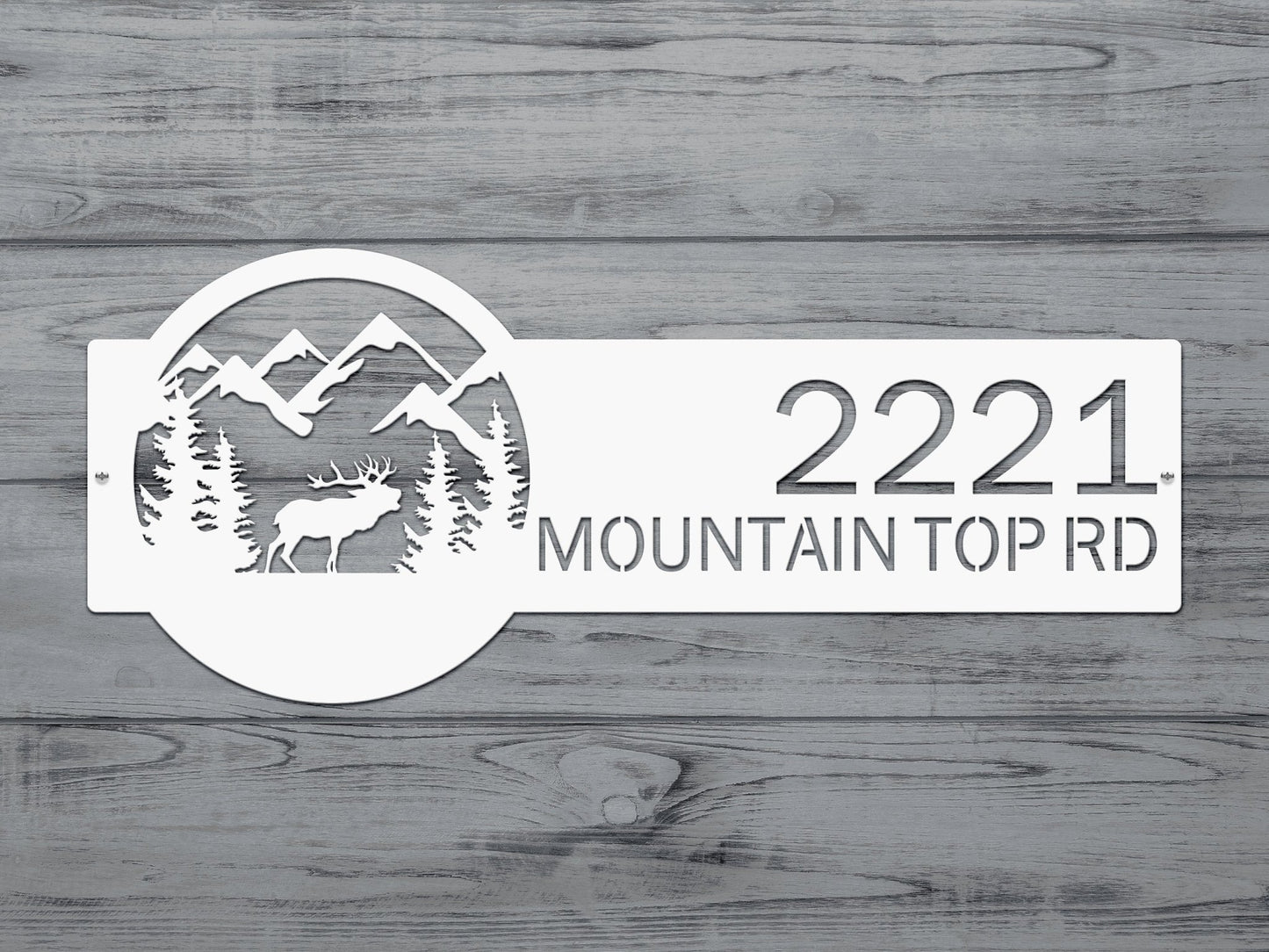 Mountain Elk Address Sign Plaque – Custom House Numbers & Street Name Sign – Weather - Resistant Outdoor Address Signs for Home Décor & Housewarming Gift - HouseSensationsArt