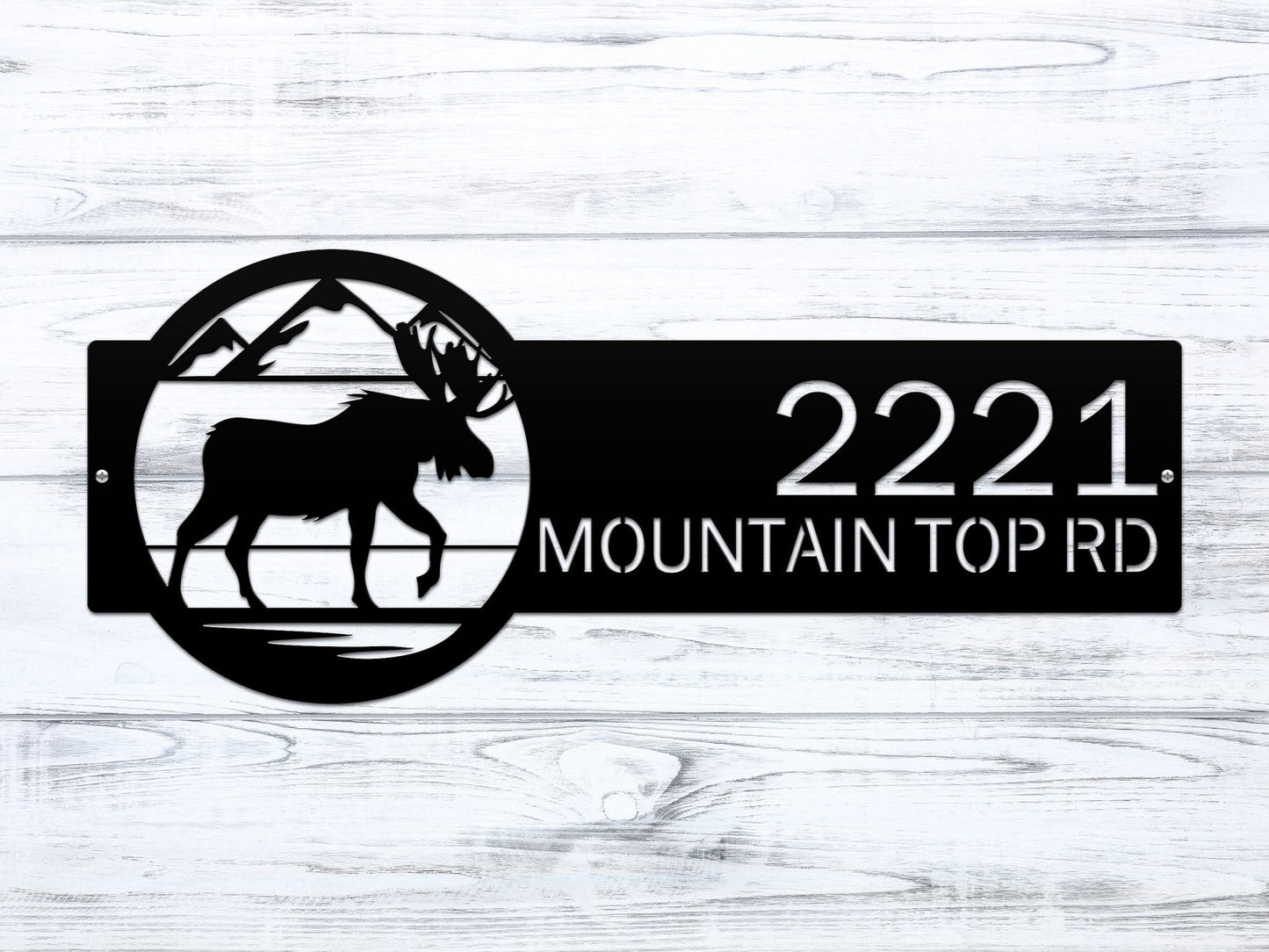 Mountain Moose Address Sign Plaque – Custom House Numbers & Street Name Sign – Weather - Resistant Outdoor Address Signs for Home Décor & Housewarming Gift - HouseSensationsArt