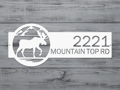 Mountain Moose Address Sign Plaque – Custom House Numbers & Street Name Sign – Weather - Resistant Outdoor Address Signs for Home Décor & Housewarming Gift - HouseSensationsArt