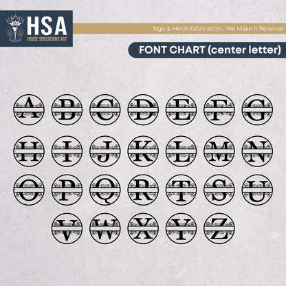 Name Monogram Sign – Custom Metal Split - Letter Decor for Homes - HouseSensationsArt