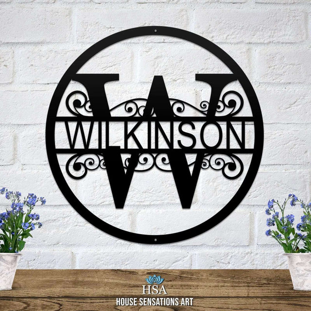 Name Monogram Sign – Custom Metal Split - Letter Decor for Homes - HouseSensationsArt