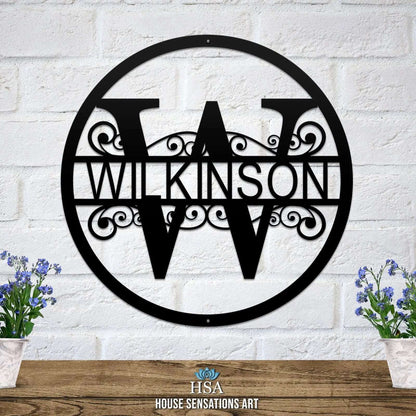 Name Monogram Sign – Custom Metal Split - Letter Decor for Homes - HouseSensationsArt