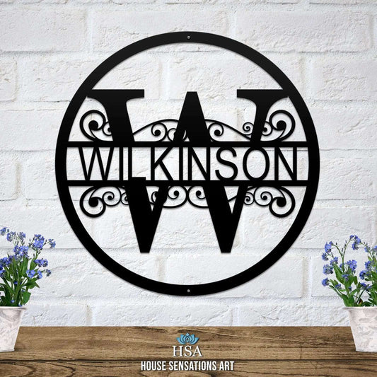 Name Monogram Sign – Custom Metal Split - Letter Decor for Homes - HouseSensationsArt