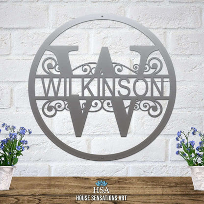 Name Monogram Sign – Custom Metal Split - Letter Decor for Homes - HouseSensationsArt