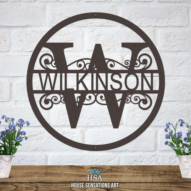 Name Monogram Sign – Custom Metal Split - Letter Decor for Homes - HouseSensationsArt