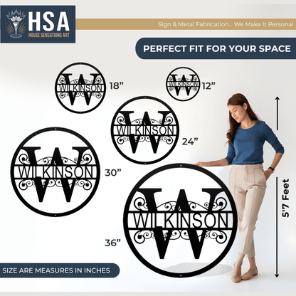 Name Monogram Sign – Custom Metal Split - Letter Decor for Homes - HouseSensationsArt