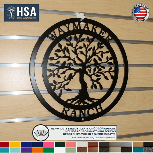 Olive Tree of Life Family Sign, Custom Family Established Gift, Meaningful Home & Garden Decor - TTS - HouseSensationsArt