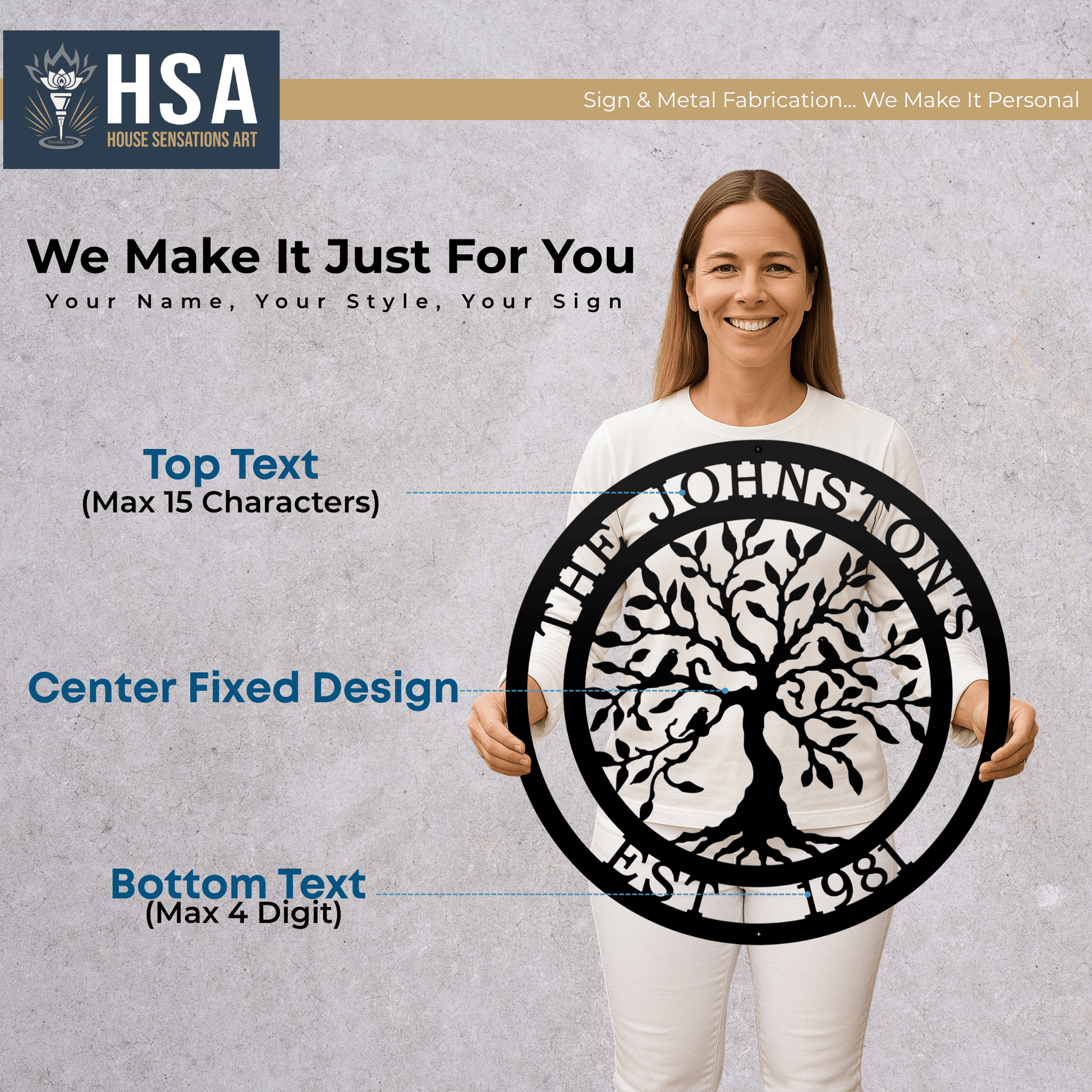 Olive Tree of Life Family Sign, Custom Family Established Gift, Meaningful Home & Garden Decor - TTS - HouseSensationsArt