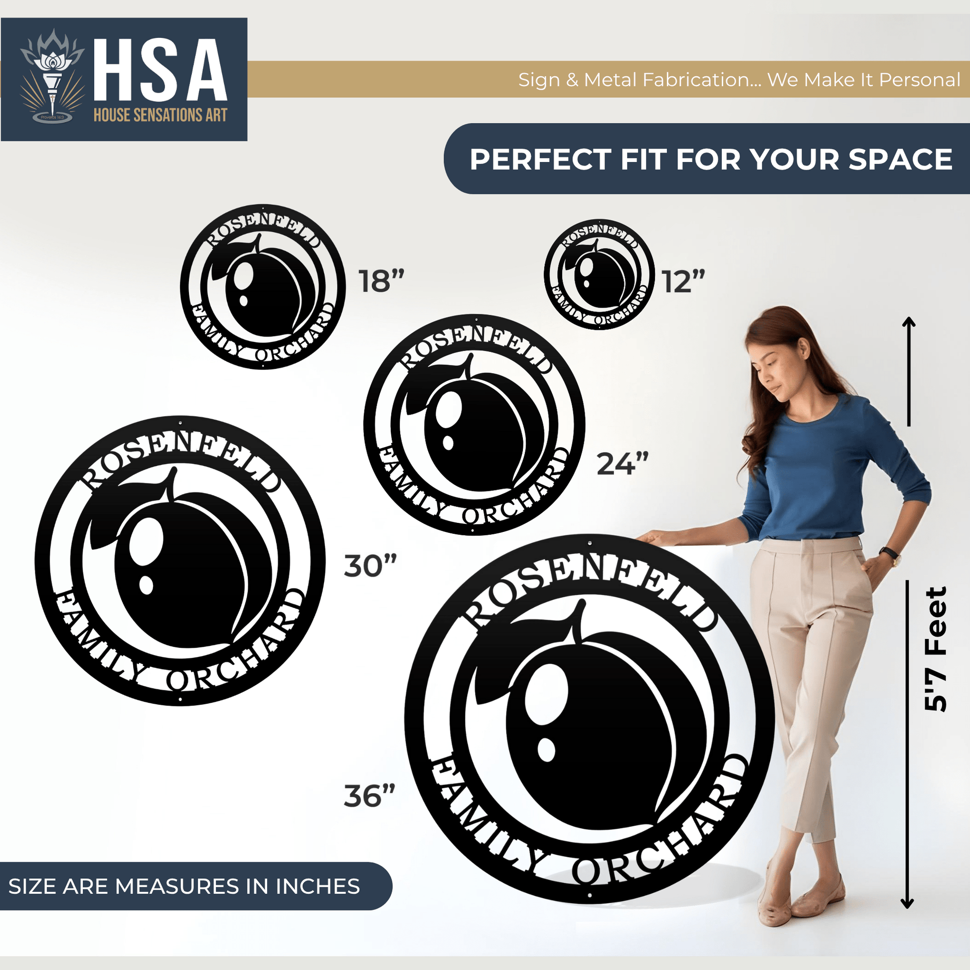 Peach Wall Art – Personalized Georgia - Inspired Metal Decor - HouseSensationsArt