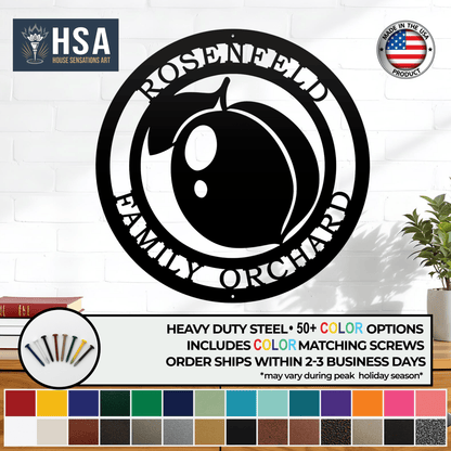 Peach Wall Art – Personalized Georgia - Inspired Metal Decor - HouseSensationsArt