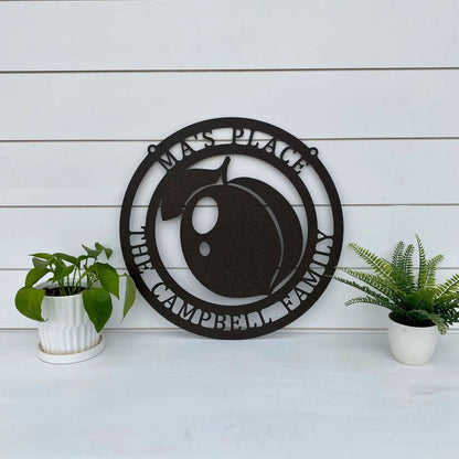 Peach Wall Art – Personalized Georgia - Inspired Metal Decor - HouseSensationsArt