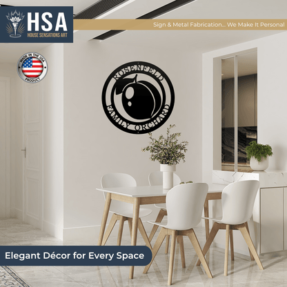 Peach Wall Art – Personalized Georgia - Inspired Metal Decor - HouseSensationsArt