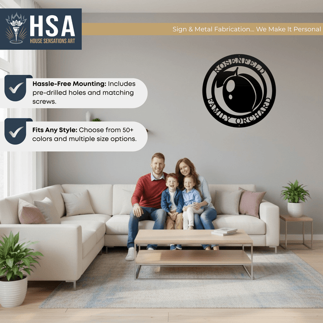 Peach Wall Art – Personalized Georgia - Inspired Metal Decor - HouseSensationsArt