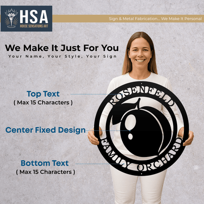 Peach Wall Art Personalized Georgia - Inspired Metal Decor, Southern Home Decor, Peach State Gift - TTS - HouseSensationsArt