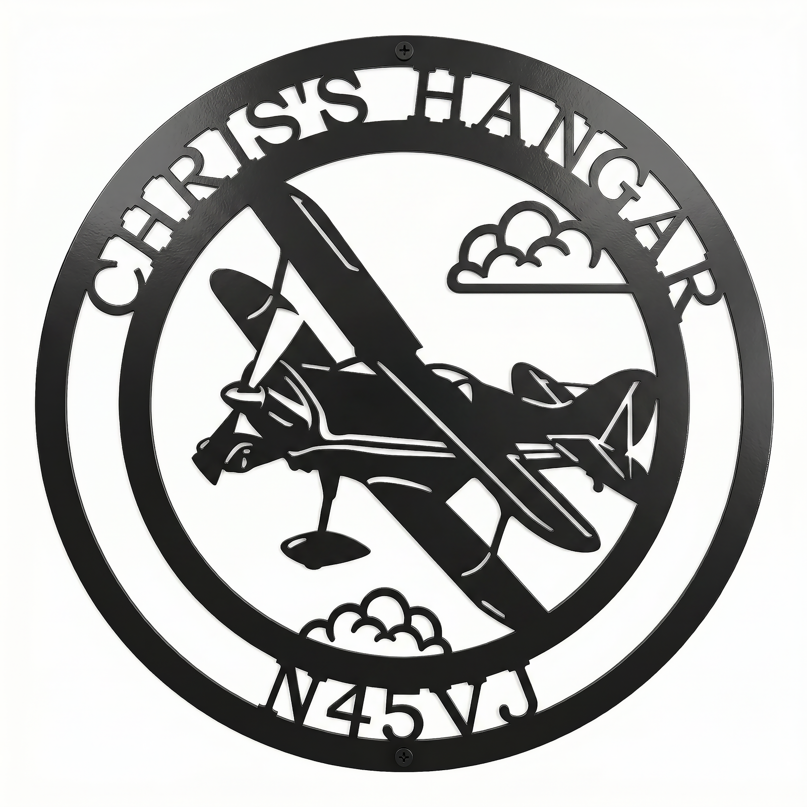 Letrero de avión personalizado – Arte de pared metálico personalizado para pilotos
