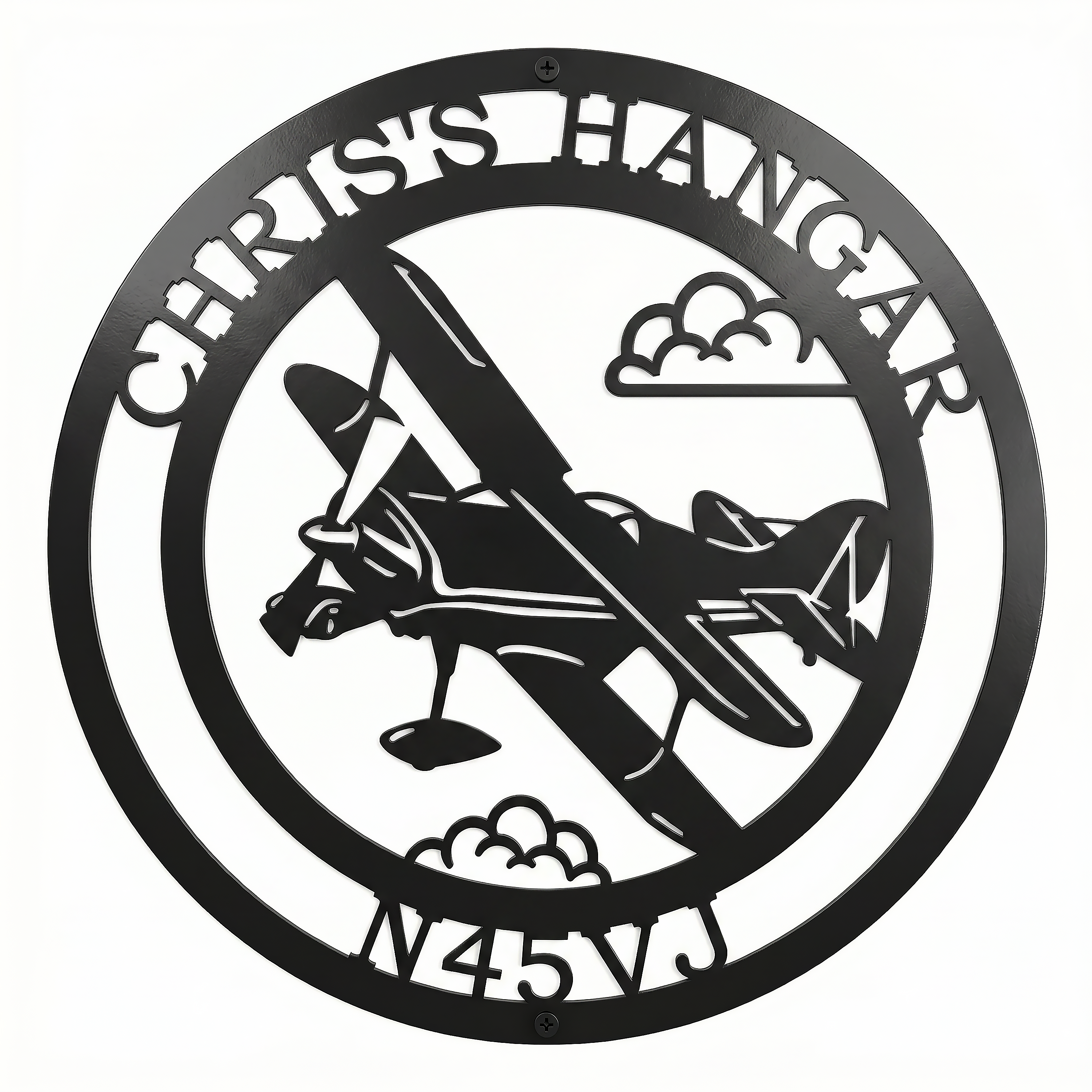 Personalized Airplane Sign – Custom Metal Wall Art for Pilots