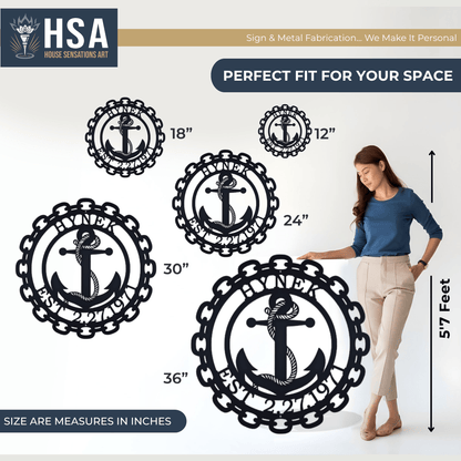 Personalized Anchor Signs – Nautical Metal Wall Art & Family Decor - HouseSensationsArt