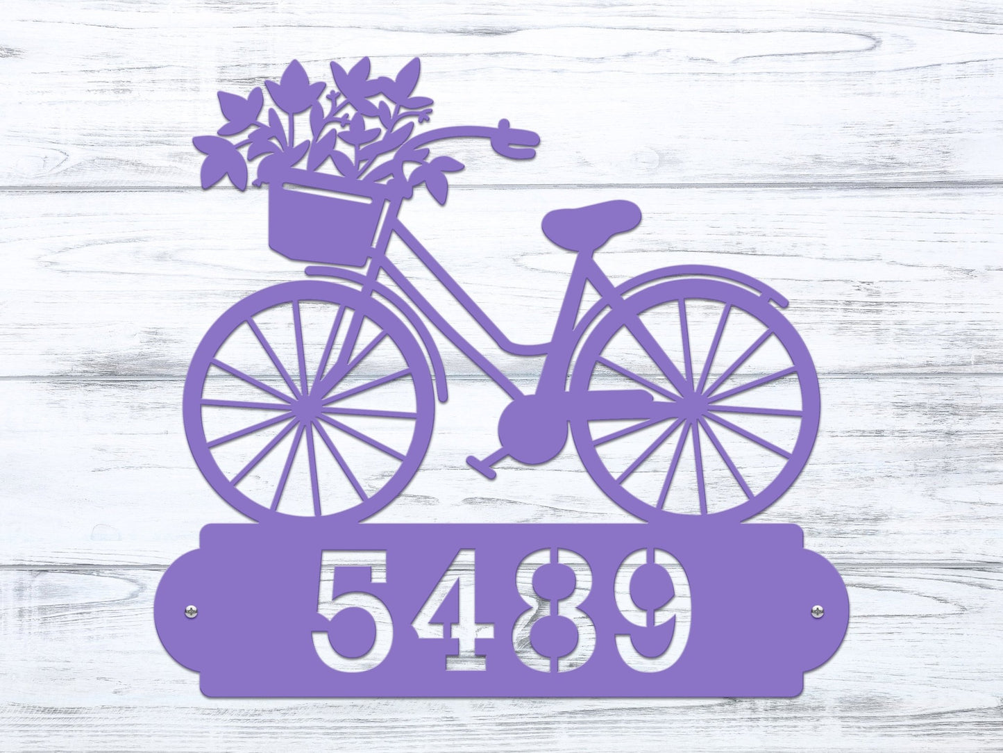 Personalized Bicycle Modern Address Sign – Custom Metal House Numbers – Weather - Resistant Outdoor Address Signs for Home Décor & Housewarming Gift - HouseSensationsArt