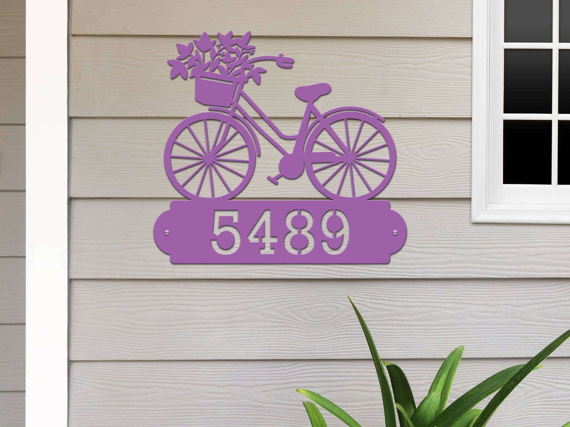 Personalized Bicycle Modern Address Sign – Custom Metal House Numbers – Weather - Resistant Outdoor Address Signs for Home Décor & Housewarming Gift - HouseSensationsArt