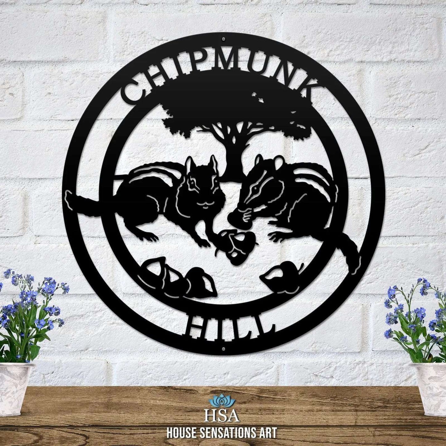 Personalized Chipmunk Sign - Custom Metal House Number Plaque - Perfect for Outdoor Decor in Gardens, Yards, or Farms - Ideal Housewarming Gift for Animal Lovers - HouseSensationsArt