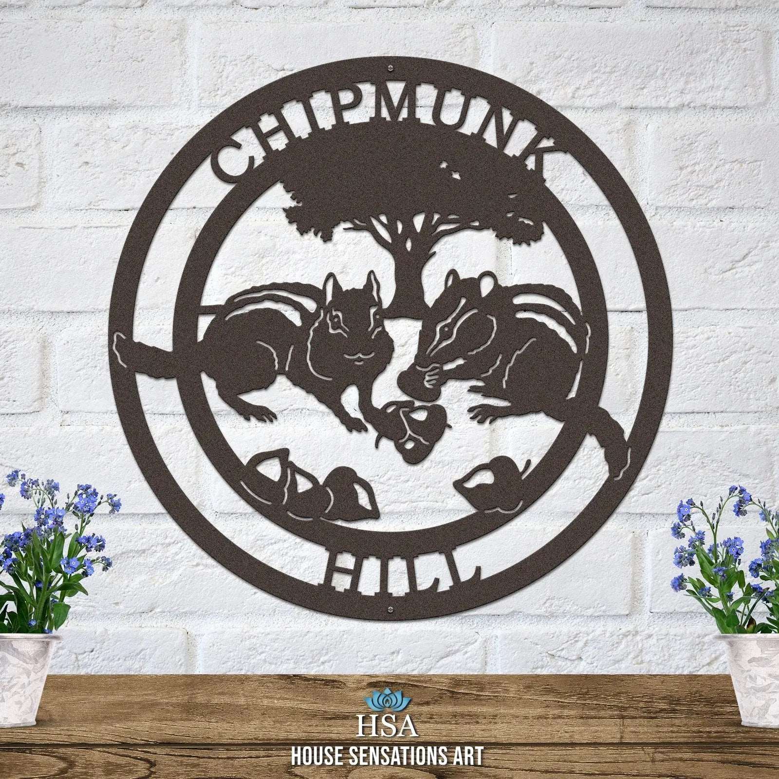 Personalized Chipmunk Sign - Custom Metal House Number Plaque - Perfect for Outdoor Decor in Gardens, Yards, or Farms - Ideal Housewarming Gift for Animal Lovers - HouseSensationsArt