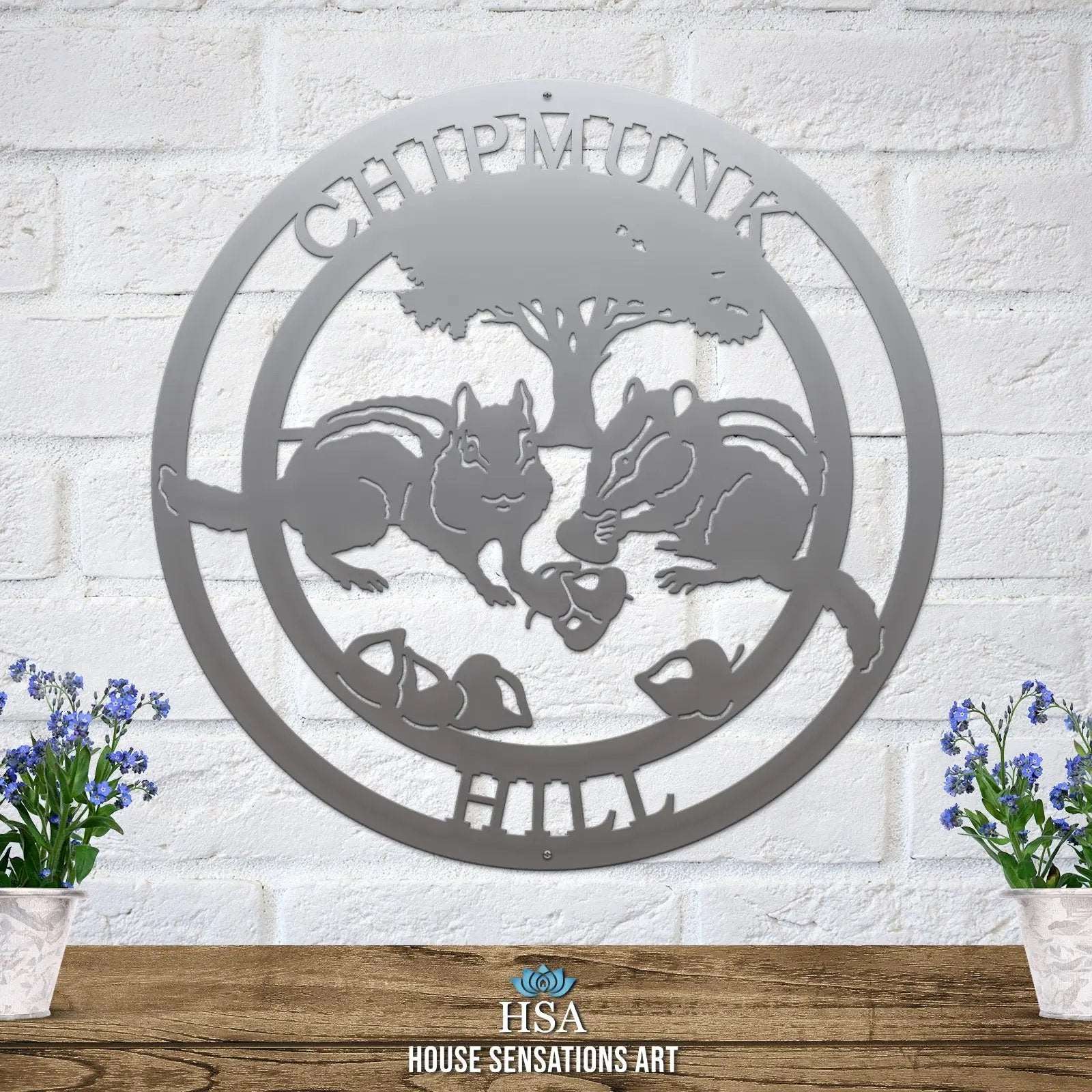 Personalized Chipmunk Sign - Custom Metal House Number Plaque - Perfect for Outdoor Decor in Gardens, Yards, or Farms - Ideal Housewarming Gift for Animal Lovers - HouseSensationsArt