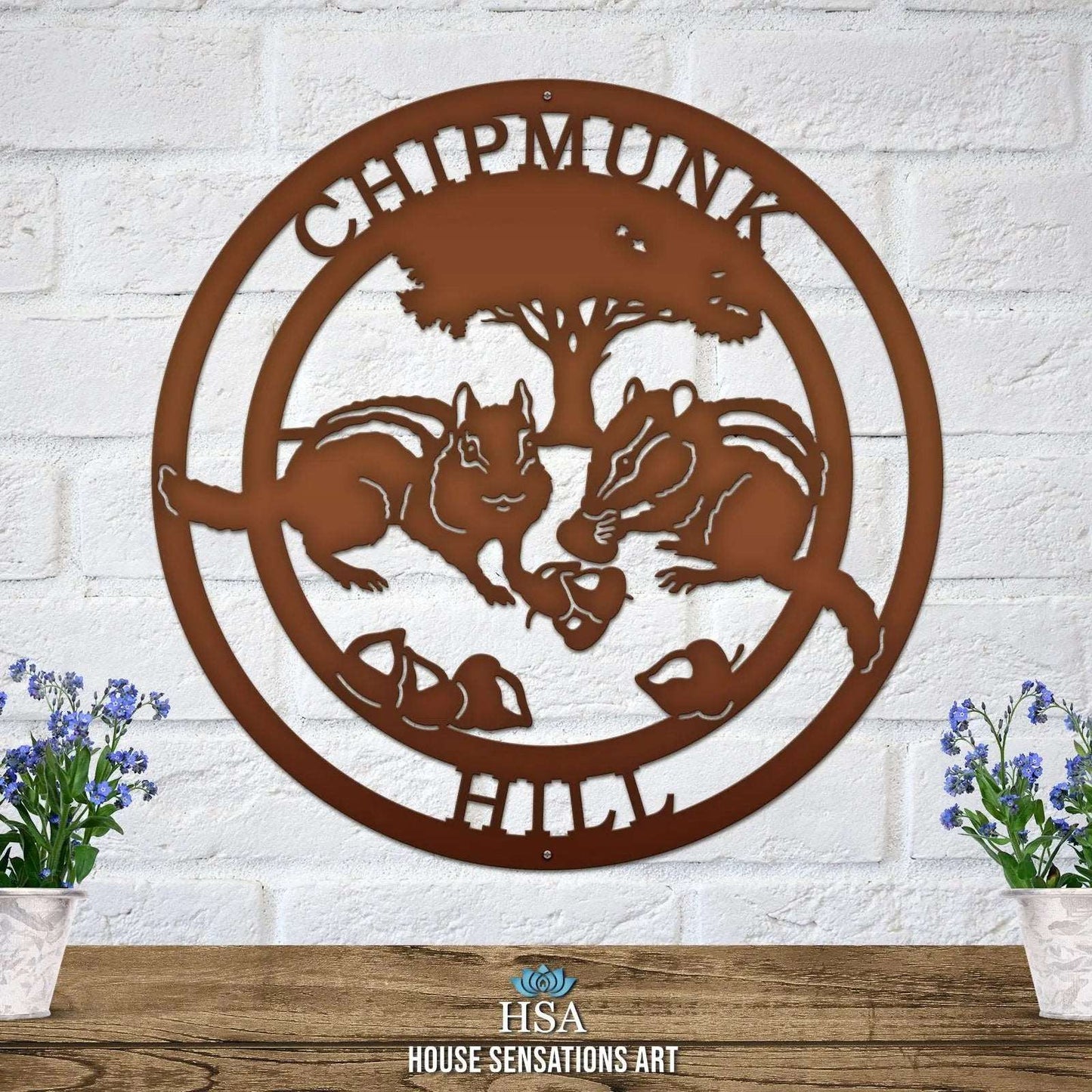 Personalized Chipmunk Sign - Custom Metal House Number Plaque - Perfect for Outdoor Decor in Gardens, Yards, or Farms - Ideal Housewarming Gift for Animal Lovers - HouseSensationsArt