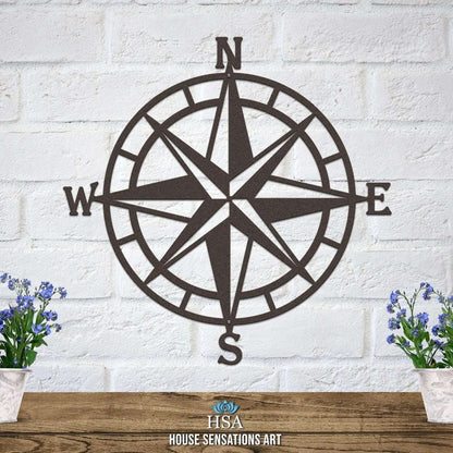 Personalized Compass Rose Metal Art for Garden & Home Decor - HouseSensationsArt