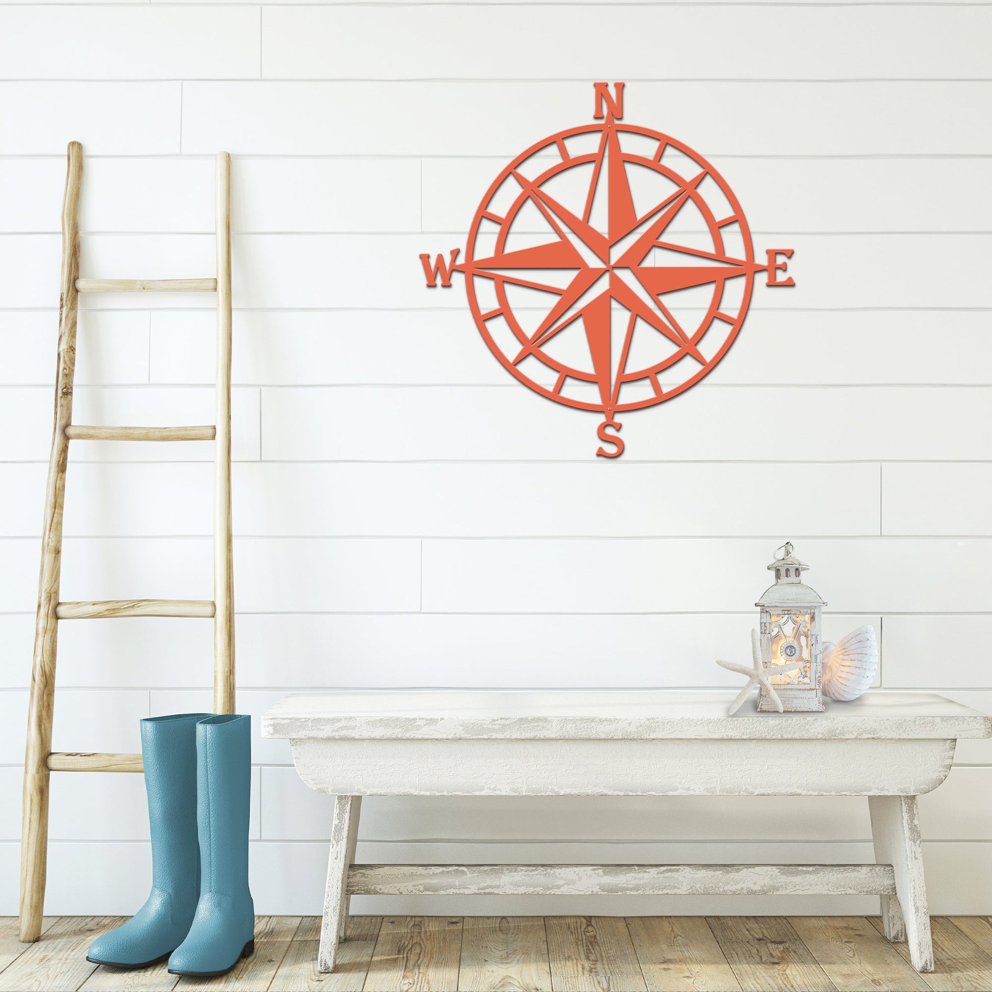 Personalized compass rose metal art for garden and home decoration