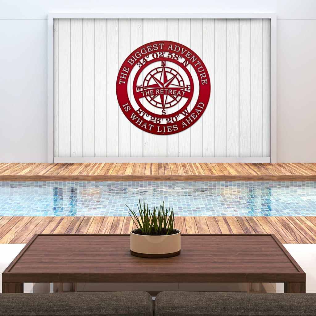 Personalized Compass Wall Art Metal for Adventure & Wanderlust - HouseSensationsArt